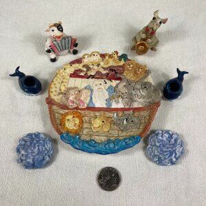 1996 Popular Imports Noah's Ark Resin Tea Set – Whales & Mouse Figures